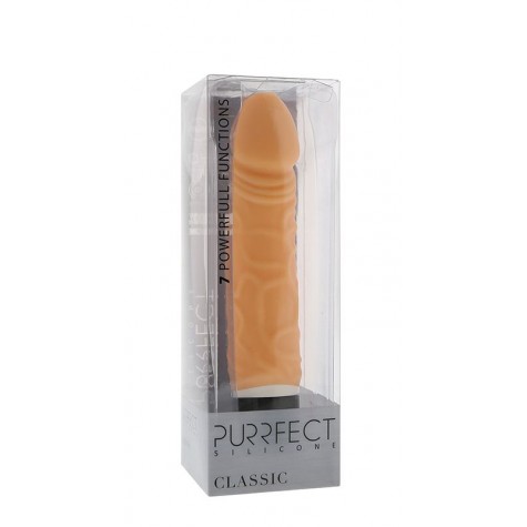 Реалистичный 7-скоростной вибратор PURRFECT SILICONE CLASSIC 6.5INCH FLESH - 16,5 см.